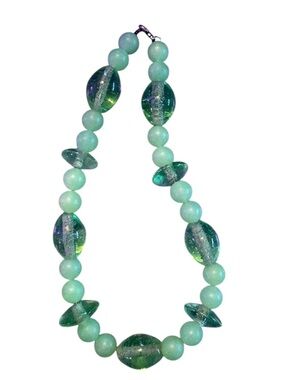 Green Glass Bead Necklace